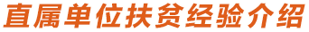 直屬單位扶貧經(jīng)驗介紹